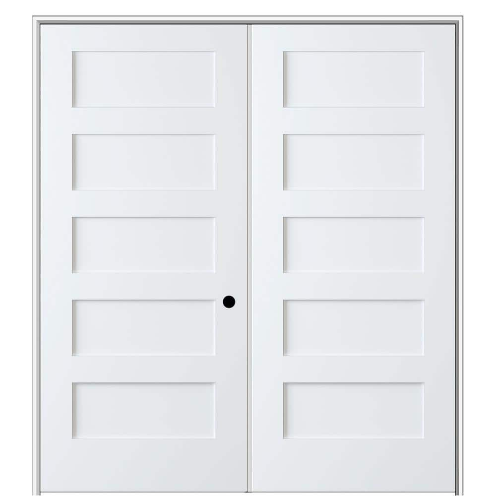 MMI Door Shaker Flat Panel 56 in. x 80 in. Left Hand Active Solid Core ...