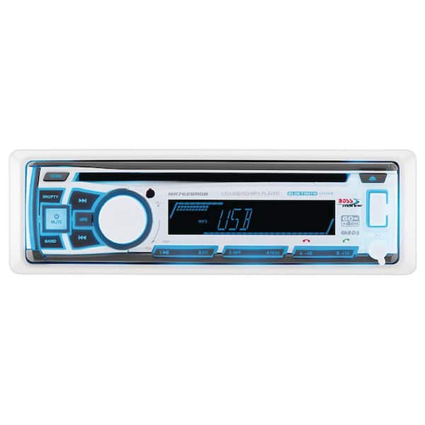 Boss Audio Systems Marine In - Dash CD/USB/SD/MP3/WMA/AM/FM with Detachable Front Panel and Bluetooth Receiver with RGB