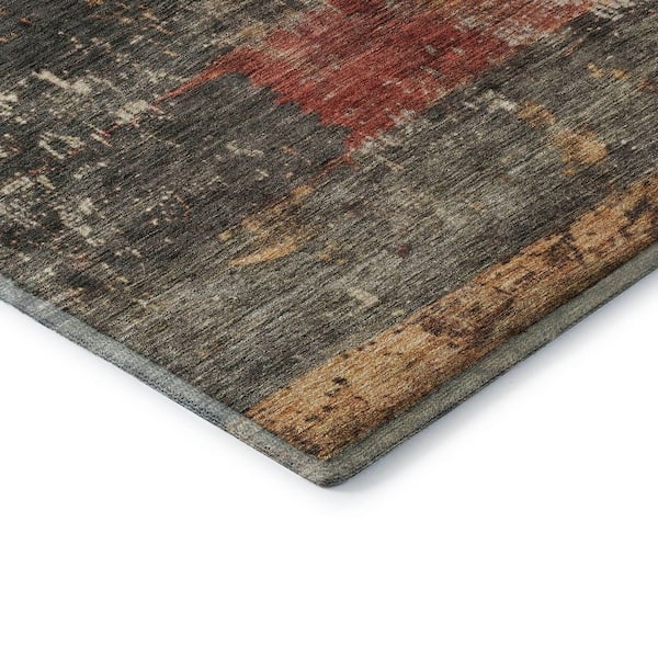 Mayfield Premium Machine Washable Abstract AMF1198 Fern 3 ft. x 4 ft. Area Rug