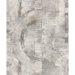 Abe Light Grey Geo Paper Textured Non-Pasted Wallpaper Roll