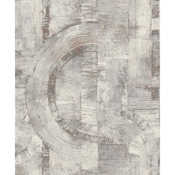 Advantage Abe Light Grey Geo Paper Textured Non-Pasted Wallpaper Roll
