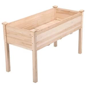 48.5 in. x 24 in. x 30 in. Elevated Raised Wood Planter Garden Bed Box Stand for Backyard, Patio-Natural