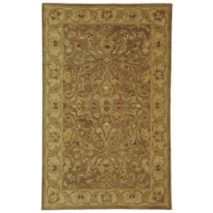 Antiquity Brown/Gold 3 ft. x 5 ft. Border Area Rug