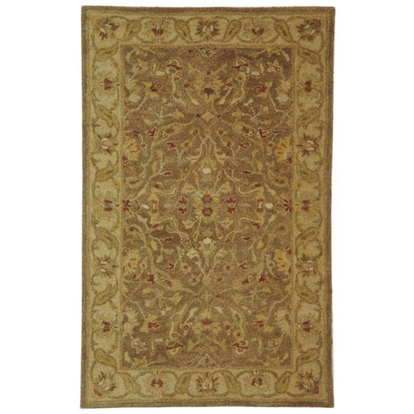 SAFAVIEH Antiquity Brown/Gold Doormat 3 ft. x 5 ft. Border Area Rug