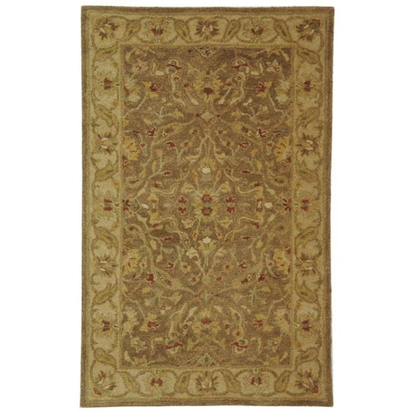 SAFAVIEH Antiquity Brown/Gold 3 ft. x 5 ft. Border Area Rug