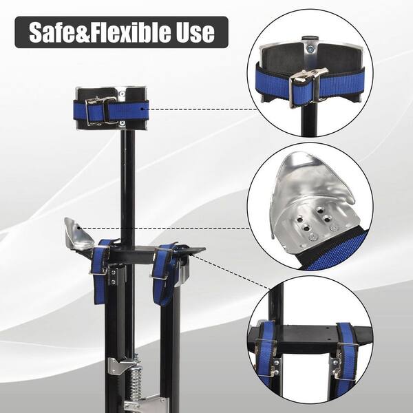 Laybus 24 in. to 40 in. Adjustable Height Black Aluminum Drywall