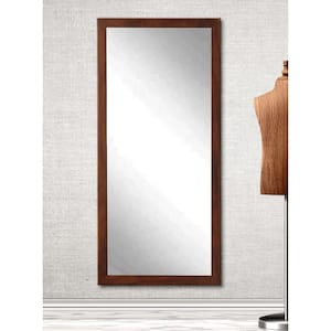 Oversized Dark Brown Mid-Century Modern Mirror (63.5 in. H X 30 in. W)