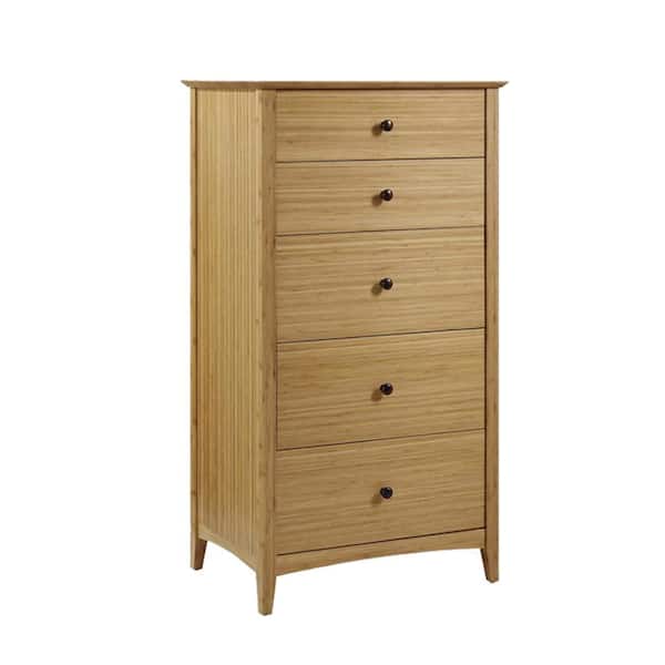 Unbranded Willow Caramelized 5-Drawer Chest of Drawers