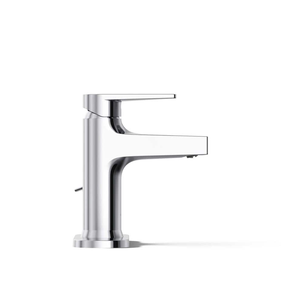 Polished Chrome Single-Handle Bathroom Faucet with Escutcheon