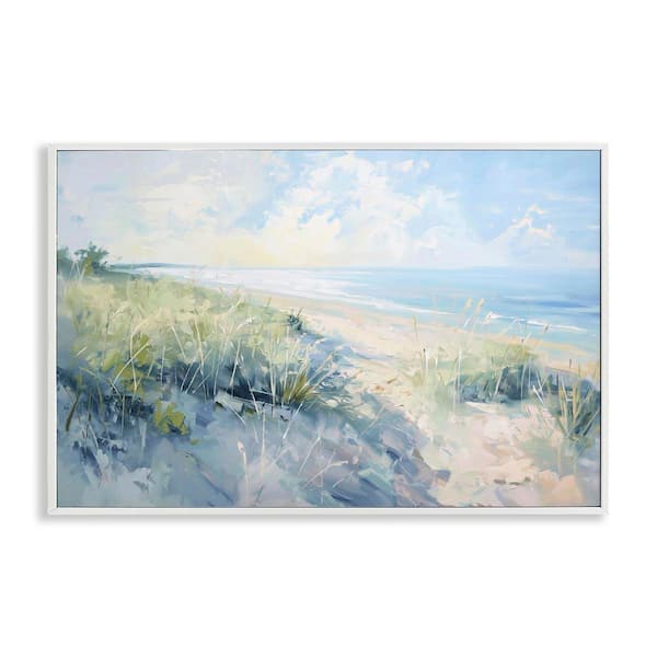 Stupell Industries Sunny Day At The Coast by Gina Kelly White Framed Coastal Giclee Art Print 20 in. x 30 in.