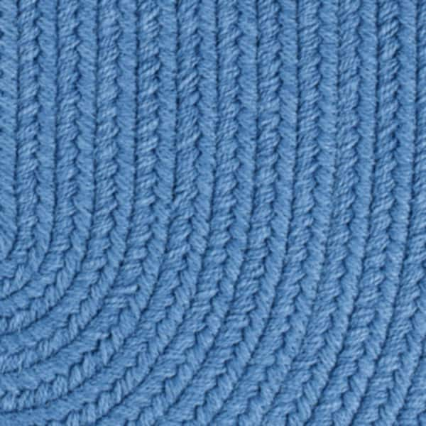 Texturized Solid French Blue Poly 5 ft. x 8 ft. Oval Braided Area