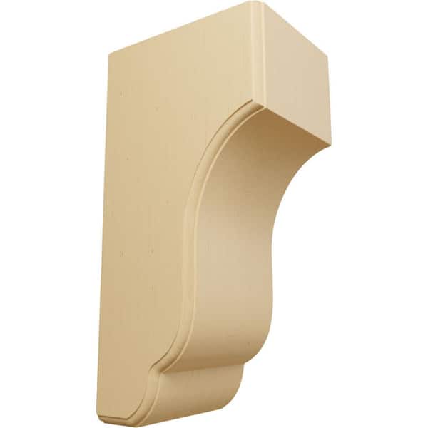Ekena Millwork 7 in. x 5-3/4 in. x 14 in. Unfinished Wood Alder Capistrano Mission Corbel
