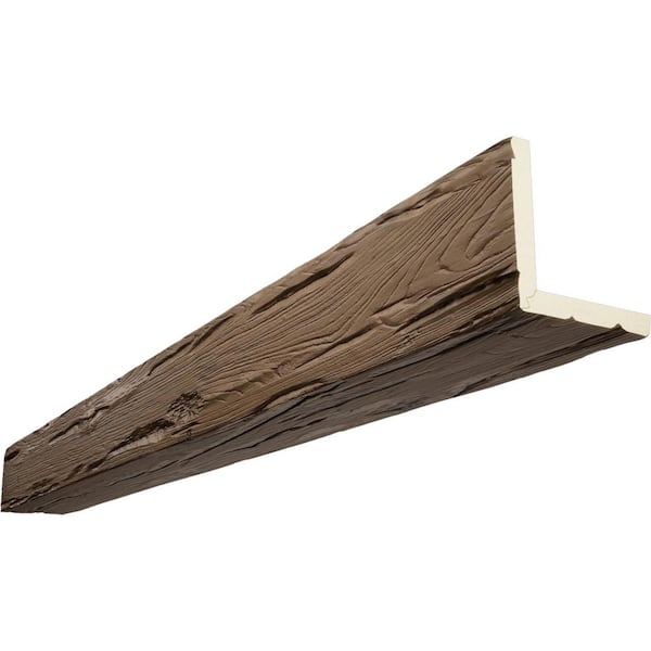 Ekena Millwork Endurathane 12 in. H x 6 in. W x 16 ft. L Riverwood Honey Wheat Faux Wood Beam