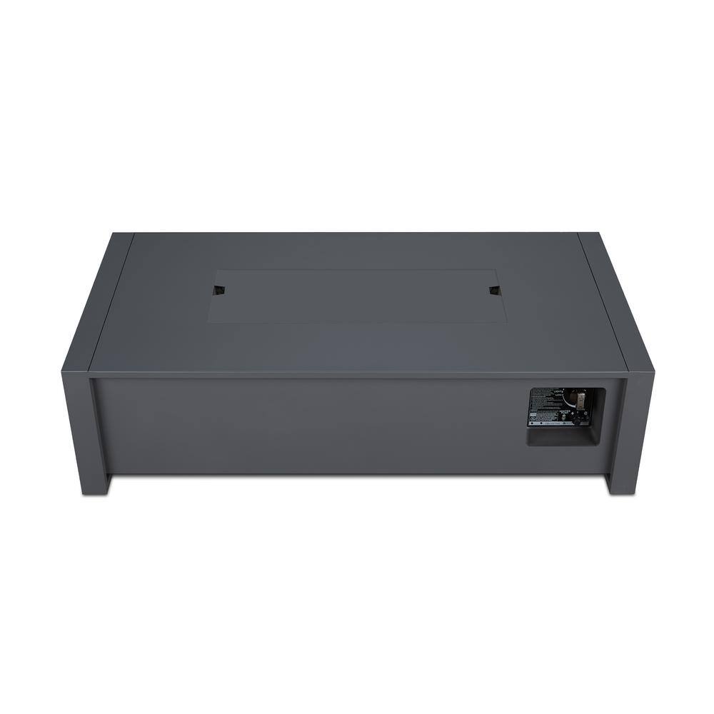 Sleek Gray 52" Aluminum Gas Fire Pit Table with Adjustable Flame