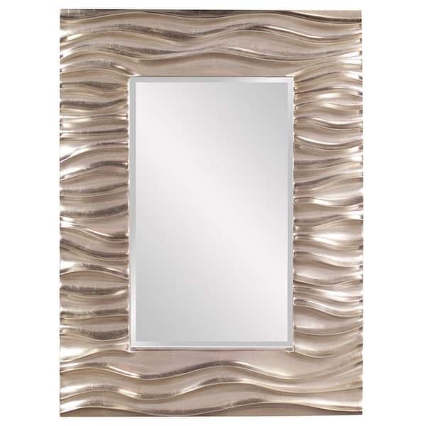 Marley Forrest Medium Rectangle Silver Beveled Glass Contemporary Mirror (39 in. H x 31 in. W)