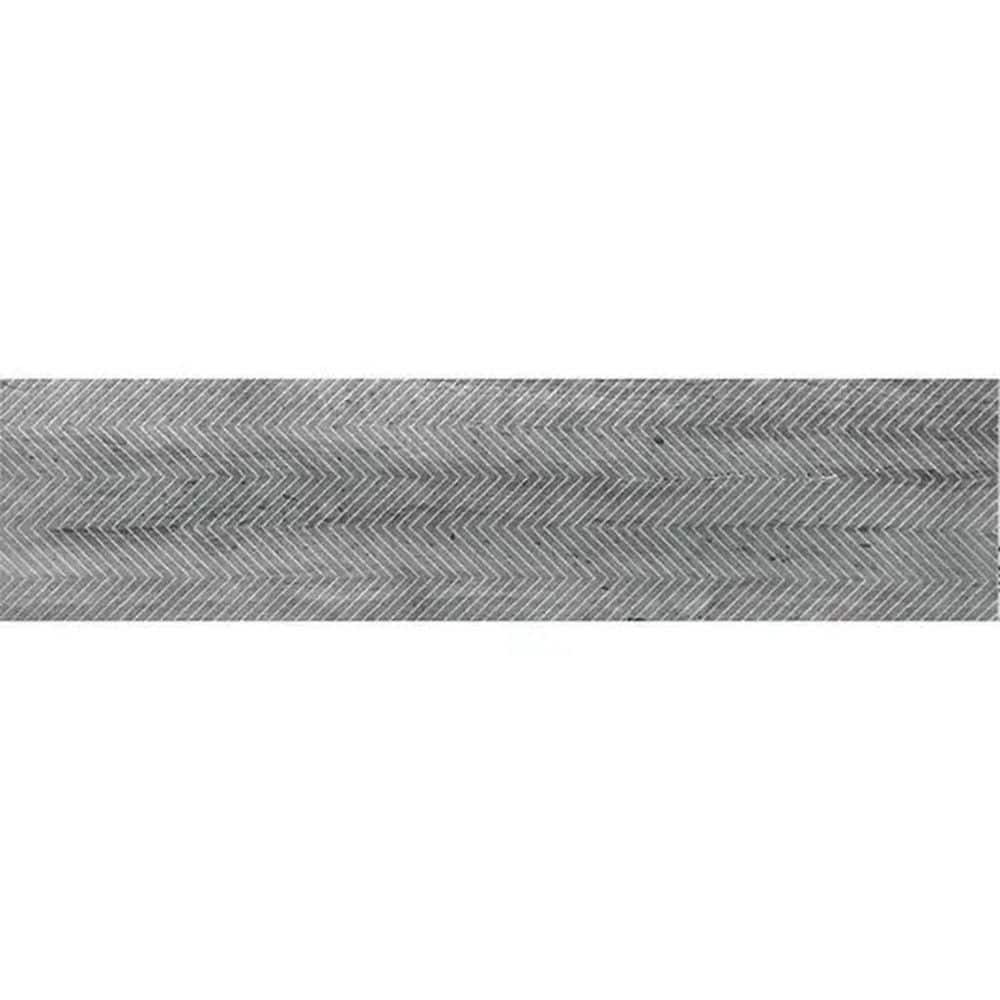Artisana 3 x 6 in. Gray Textured Limestone Etched Chevron Elongated Subway Tile Sample price history on PriceWatchPro