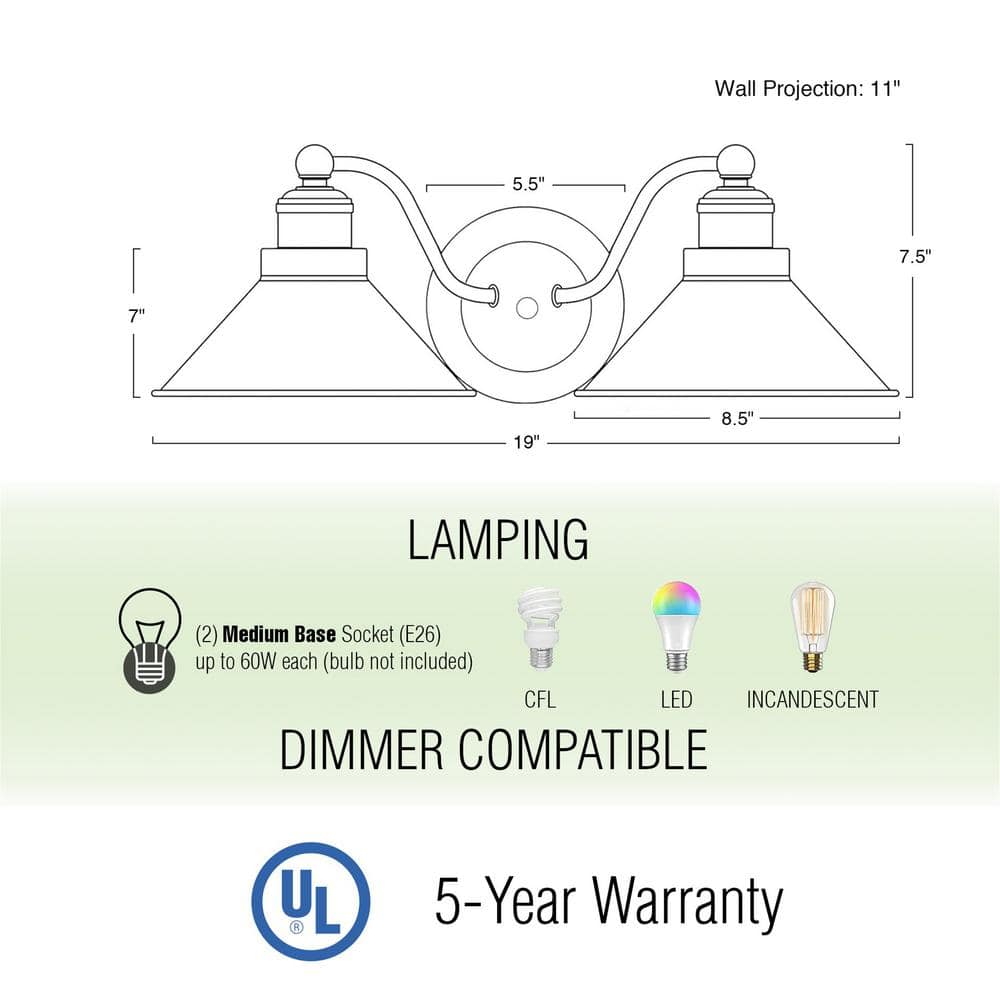 Dual-Source Brushed Dark Bronze Industrial Wall Sconce