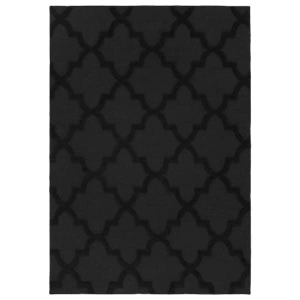 Garland Rug Quatro Black 6 ft. x 9 ft. Area Rug