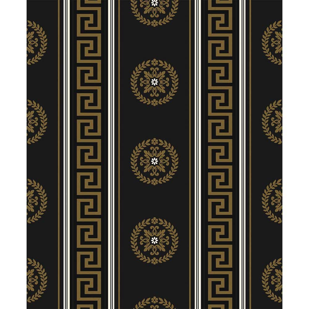 Seabrook Designs 57.5 sq. ft. Black and Metallic Gold Classico ...