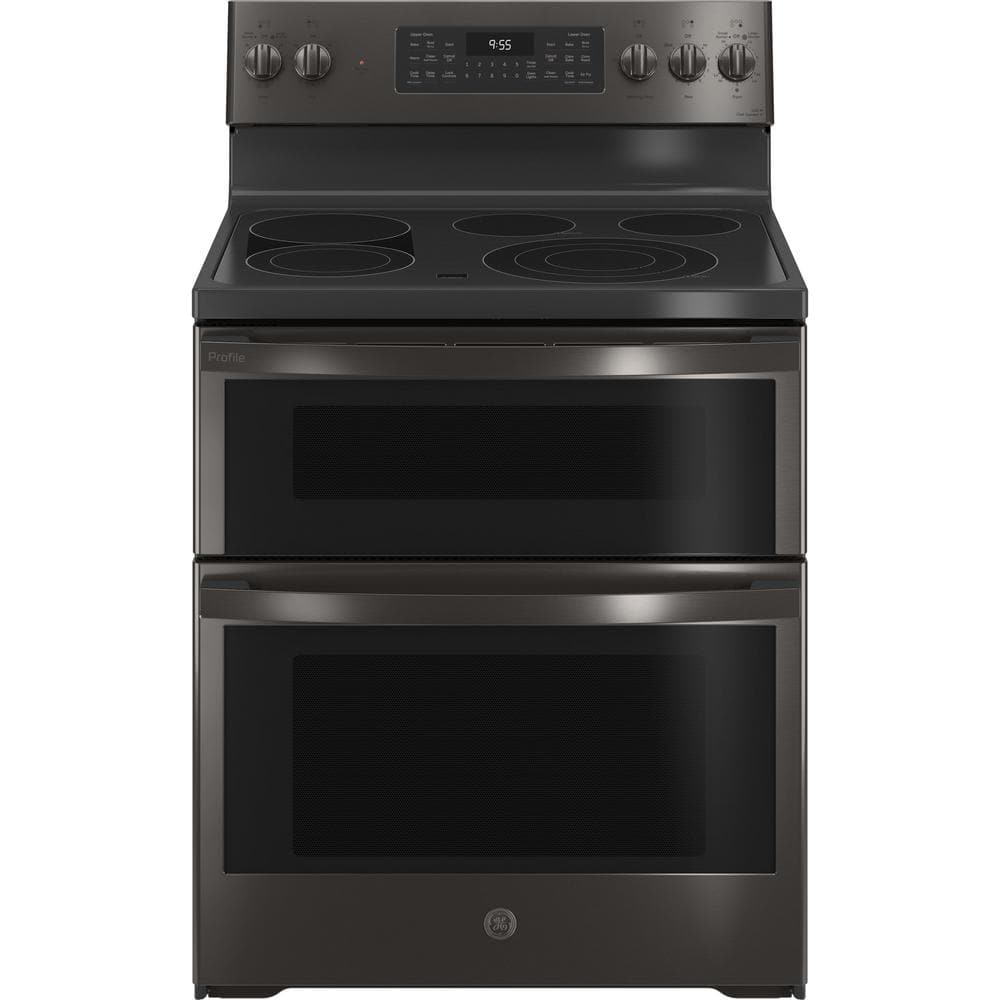 30" Black Stainless Smart Freestanding Electric Double Oven Range