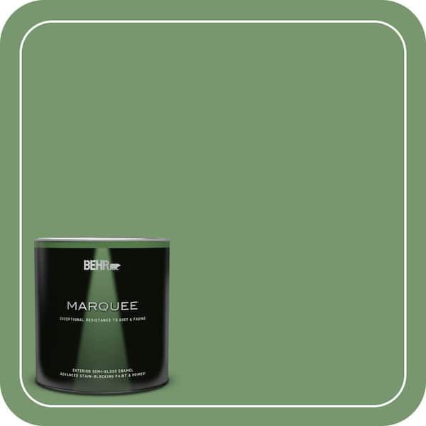 BEHR MARQUEE 1 qt. #PPU11-03 Botanical Green Semi-Gloss Enamel Exterior Paint & Primer