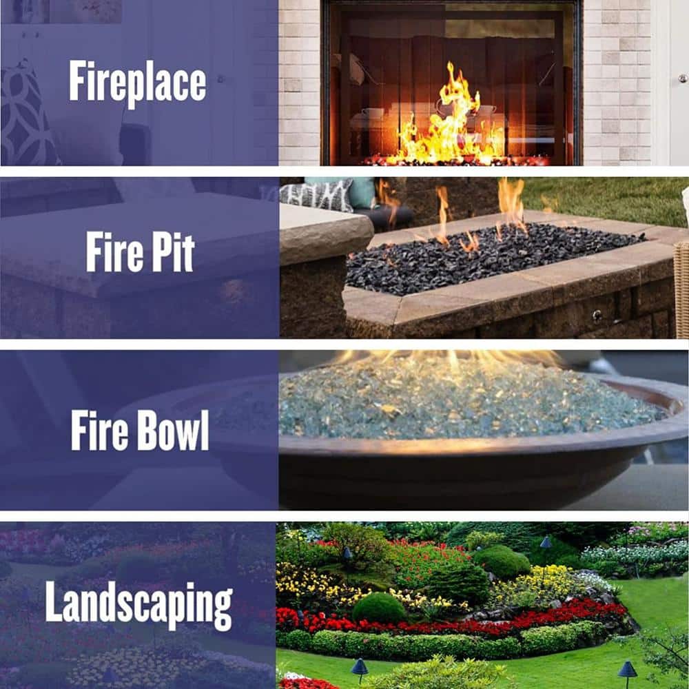 Copper Reflective Fire Glass for Fire Pit, 10 lbs