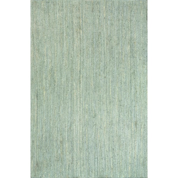 Rigo Hand Woven Farmhouse Jute Green 9 ft. x 12 ft. Global Inspired Area Rug