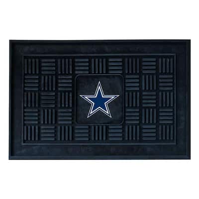 NFL Dallas Cowboys Black 19 in. x 30 in. Vinyl Outdoor Door Mat