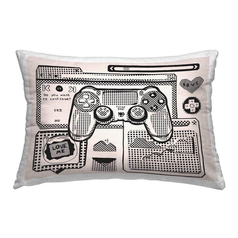 Pixel Patterned Gamer Outdoor Printed Throw Pillow by Melissa Wang