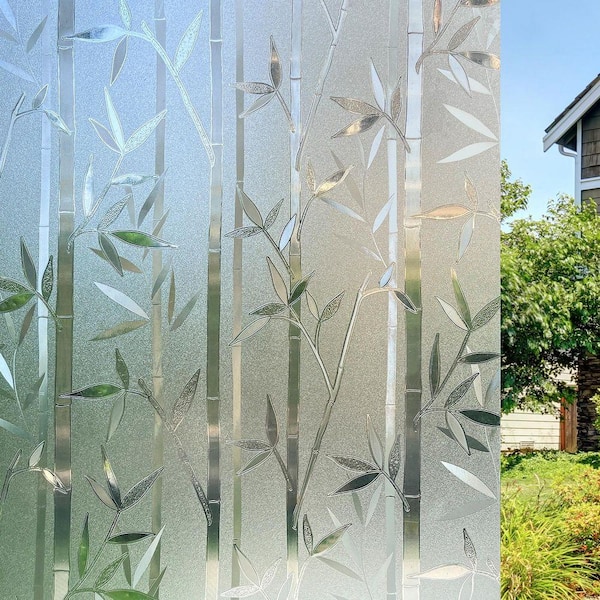 35.4 in. W x 78 in. L Bamboo Privacy Decorative Window Film