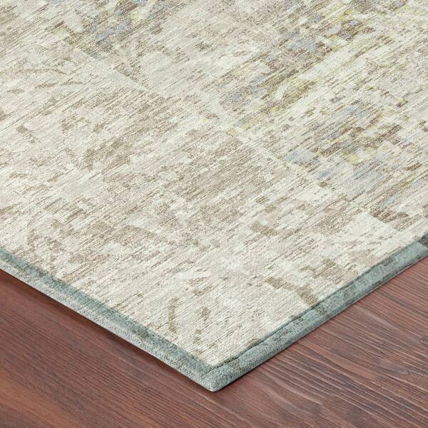 Chantille Machine Washable Indoor/Outdoor Abstract ACN2785 Ivory 8 ft. x 8 ft. Round Rug