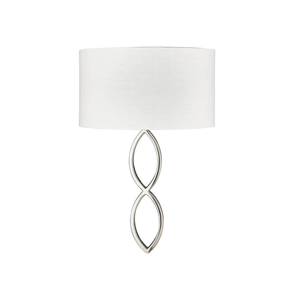 Rylee 12.8 in. 1-Light Brushed Nickel Sconce Linen price history on PriceWatchPro