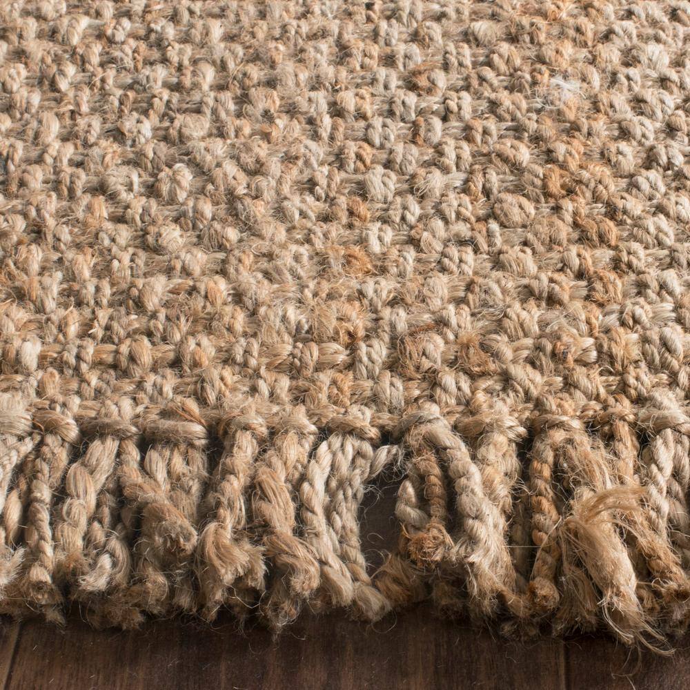 Natural Jute Hand-Knotted Square Area Rug, 4' x 4'