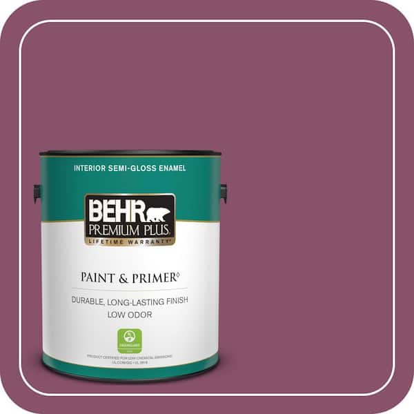 BEHR PREMIUM PLUS 1 gal. #M120-7 Raspberry Crush Semi-Gloss Enamel Low Odor Interior Paint & Primer