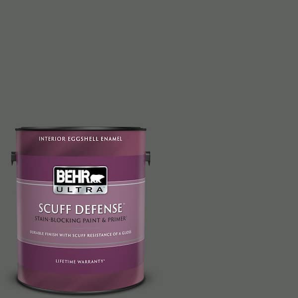 BEHR ULTRA 1 gal. #N460-6 Hematite Extra Durable Eggshell Enamel Interior Paint & Primer
