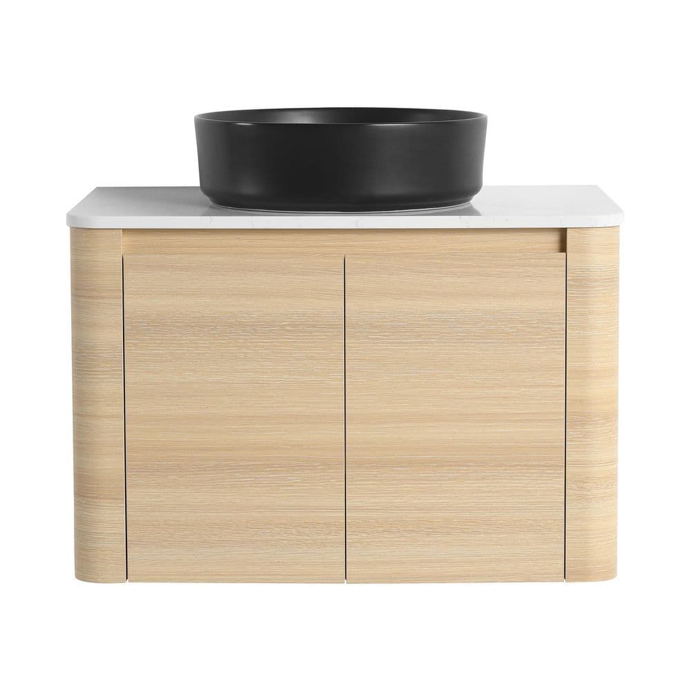 30 in. Wall-Mounted American White Oak Bath Vanity with White Engineered Stone Top Unassembled price history on PriceWatchPro