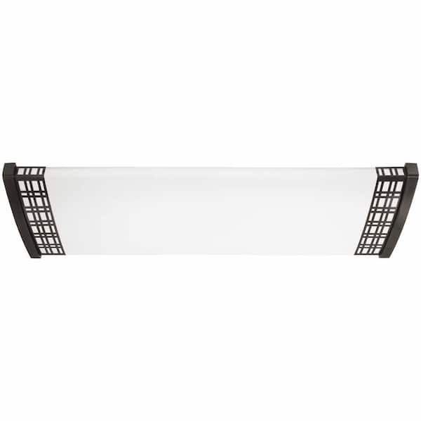 Hampton Bay 49 in. Linear 1-Light Satin Black Nickel Dimmable LED Flush Mount