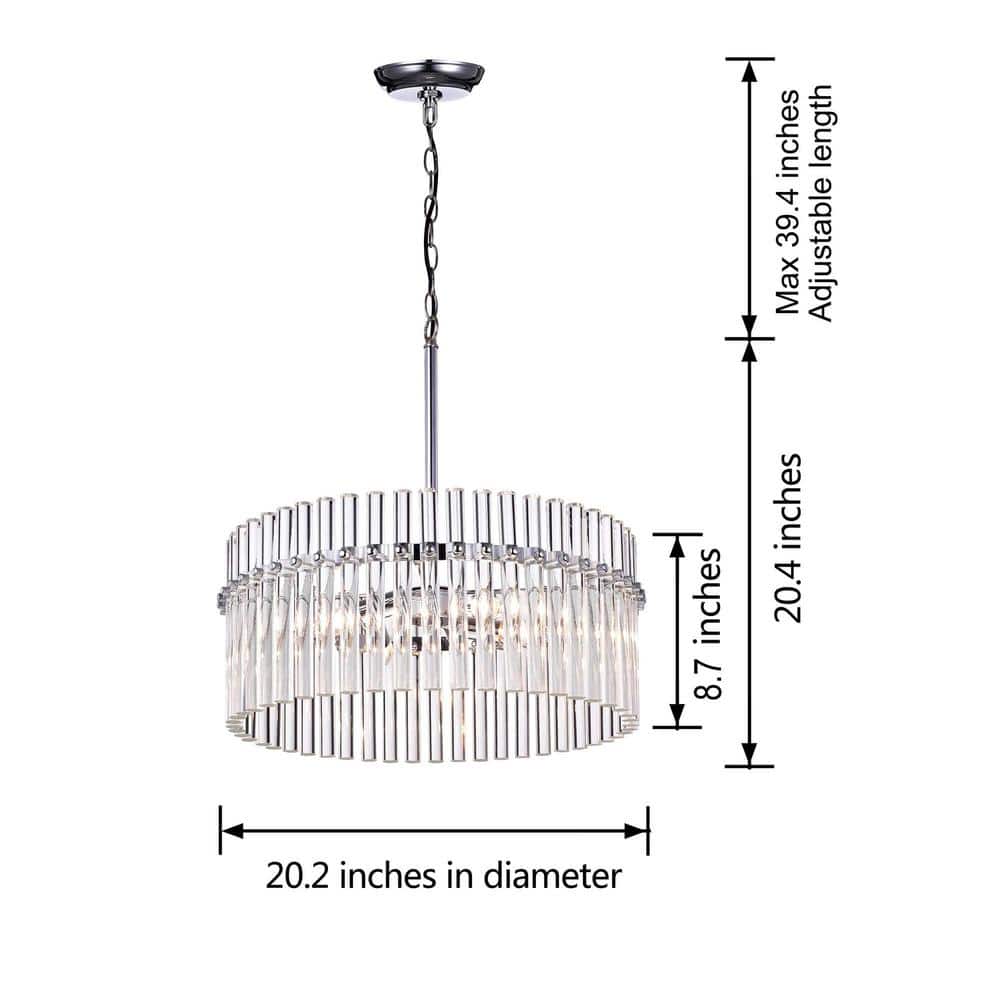 Casandra Chrome and Crystal 4-Light Drum Chandelier