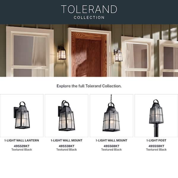 KICHLER Tolerand 17.75 in. 1-Light Textured Black Outdoor
