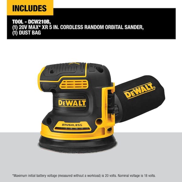 DEWALT 20-Volt Brushless Cordless Random Orbital Sander with Bag DEWALT 20-Volt Brushless Cordless Random Orbital Sander with Bag