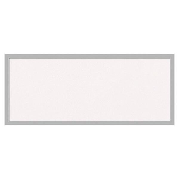 Amanti Art Hera Chrome White Corkboard 31 in. x 13 in. Bulletin Board