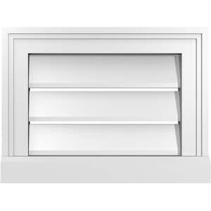 16 in. x 12 in. Vertical Surface Mount PVC Gable Vent: Functional with Brickmould Sill Frame