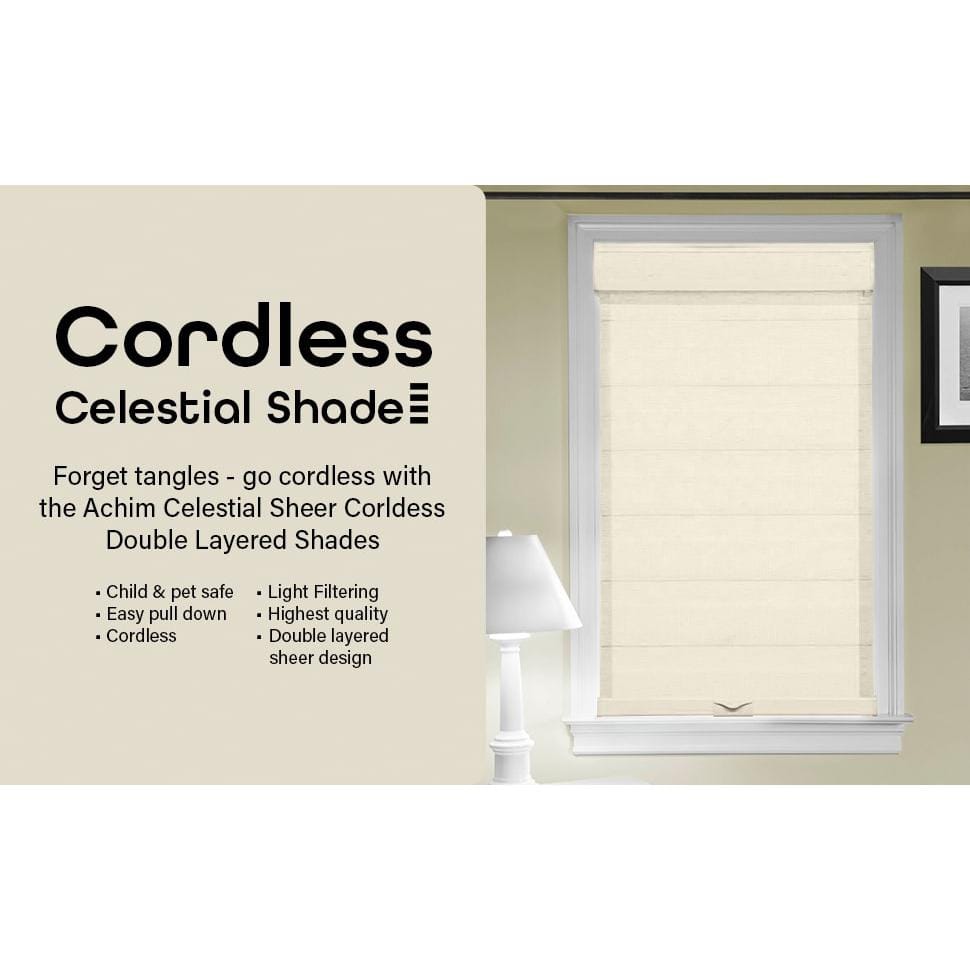 Linen Cordless Sheer Double Layered Solar Shade 23"x72"