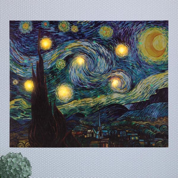 Tiny starry night on 4x4 canvas! Happy birthday Van Gogh! : r/painting