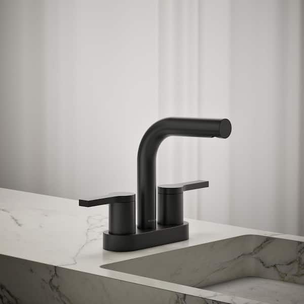 KOHLER Elate Centerset Double Handle Bathroom Sink Faucet with 1.0