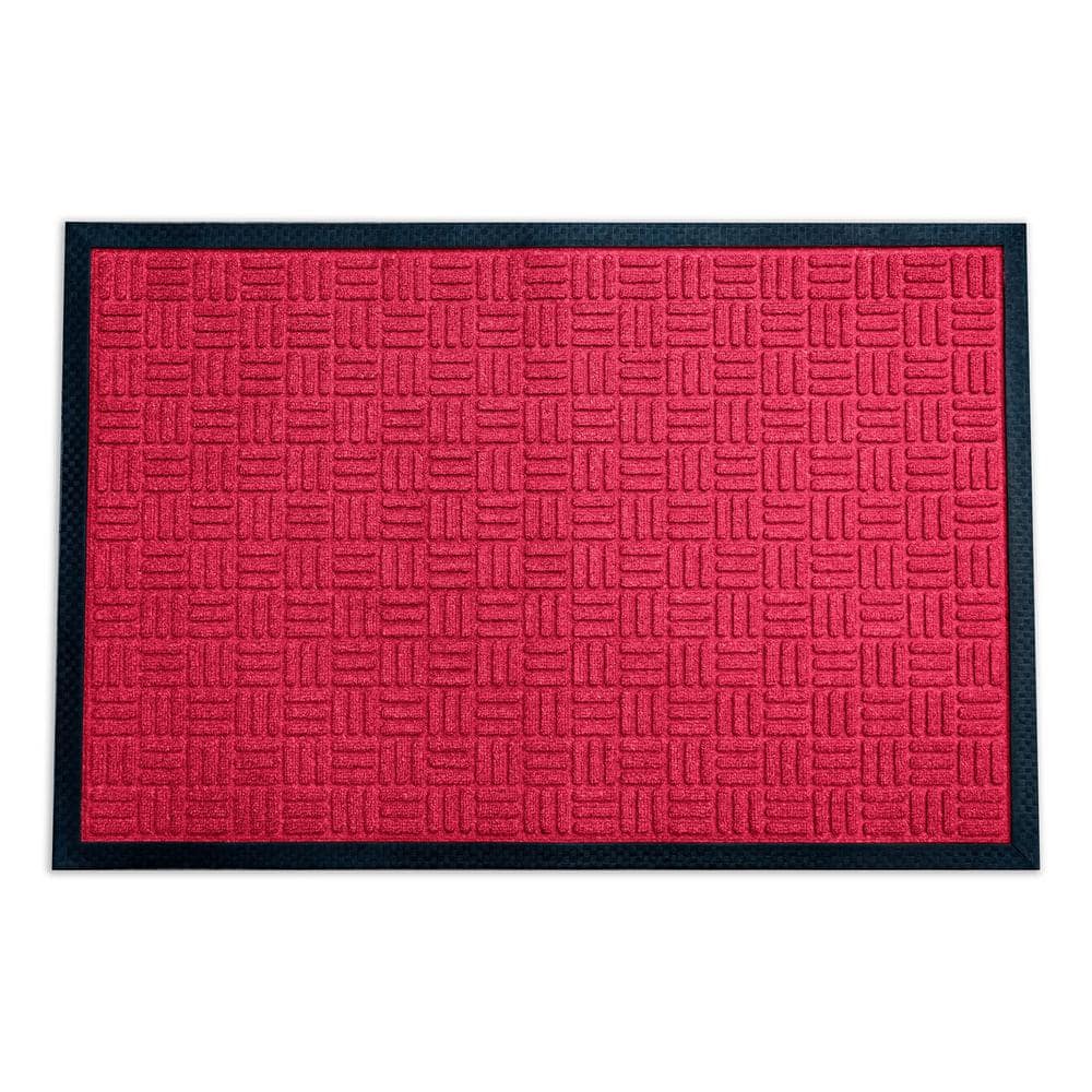 Envelor Indoor Outdoor Doormat Maroon 36 in. x 60 in. Checker Floor Mat ...