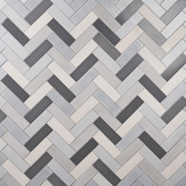 Ivy Hill Tile Vibe Cloud Blend 2.36 in. x 7.87 in. Matte and Glossy Cement and Lava Stone Subway Wall Tile (3.88 sq. ft./Case)