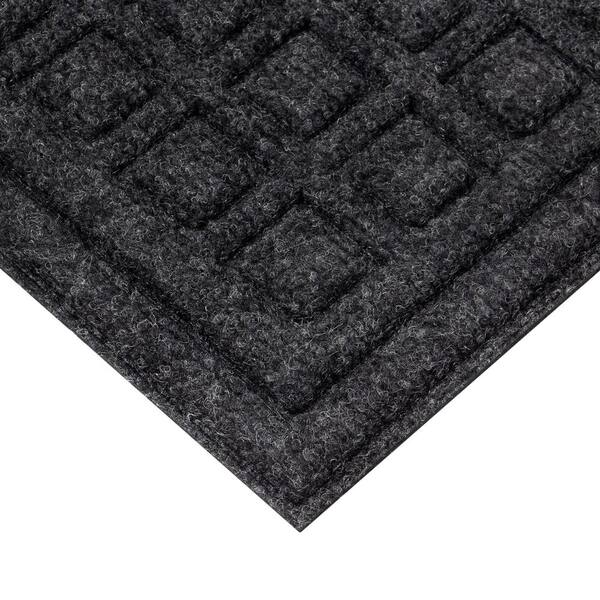 thumbnail image 2 of Indoor Outdoor Anti-Slip Entrance Mat – Multiple Sizes, Gray/Wine Red, Waterproof PVC Back 2 of 5