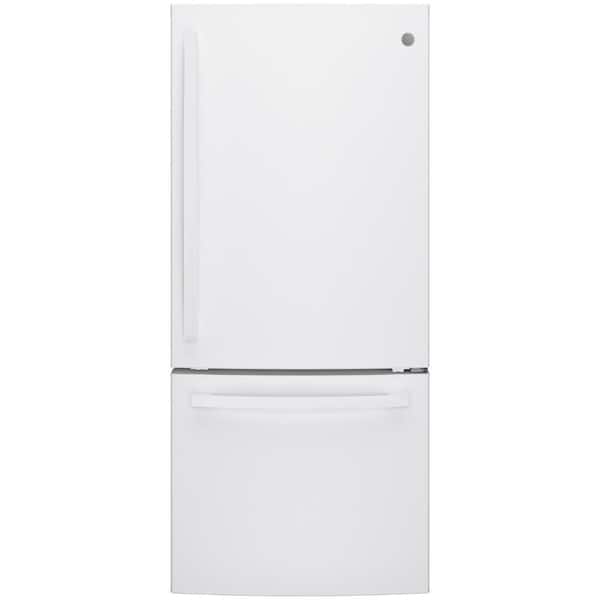 GE 21 cu. ft. Bottom Freezer Refrigerator in White, ENERGY STAR