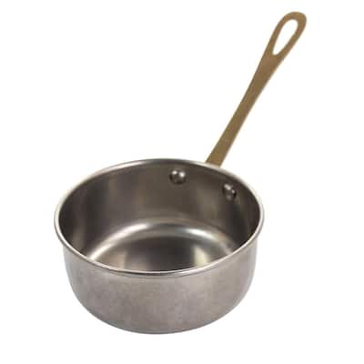 Normandie 3.9 in. x 0.23 qt. Stainless Steel Mini Saucepan in Silver and Gold